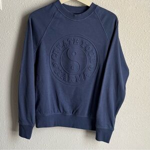 Spiritual Gangster Navy Sweatshirt with Embossed Design "CREATE YOUR KARMA"